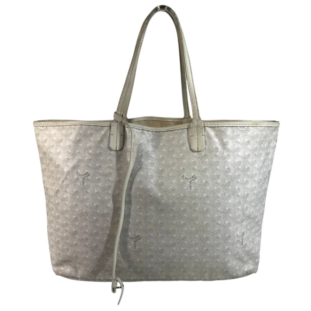 GOYARD Saint Louis PM Shoulder Bag, Tote Leather, Women's, White
